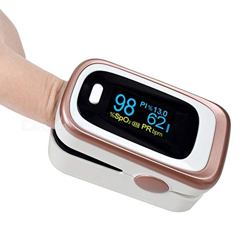 Photo 3 of Finger Pulse Oximeter -Blood Oxygen Saturation - Athletic and Aviation Pulse Oximeters, Respiratory Rate, PI Sleep Monitor? Batteries and Lanyard (Sleep Monitor - Rose Gold + White)