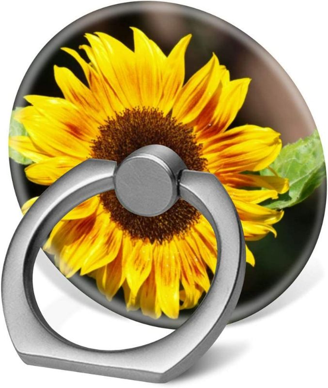 Photo 1 of 360 Degree Finger Stand Cell Phone Ring Holder Car Mount with Hook for Smartphone-Bright Yellow Sunflower 1