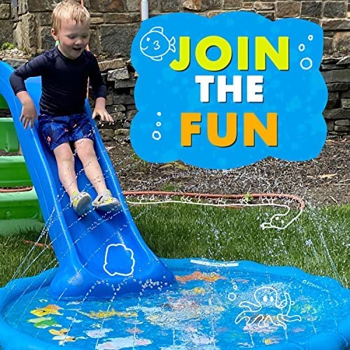 Photo 2 of SplashEZ 3-in-1 Splash Pad, Sprinkler for Kids and Wading Pool for Learning – Dog Sprinkler Pool, 60’’ Inflatable Water Summer Toys – “from A to Z” Outdoor Play Mat for Babies & Toddlers