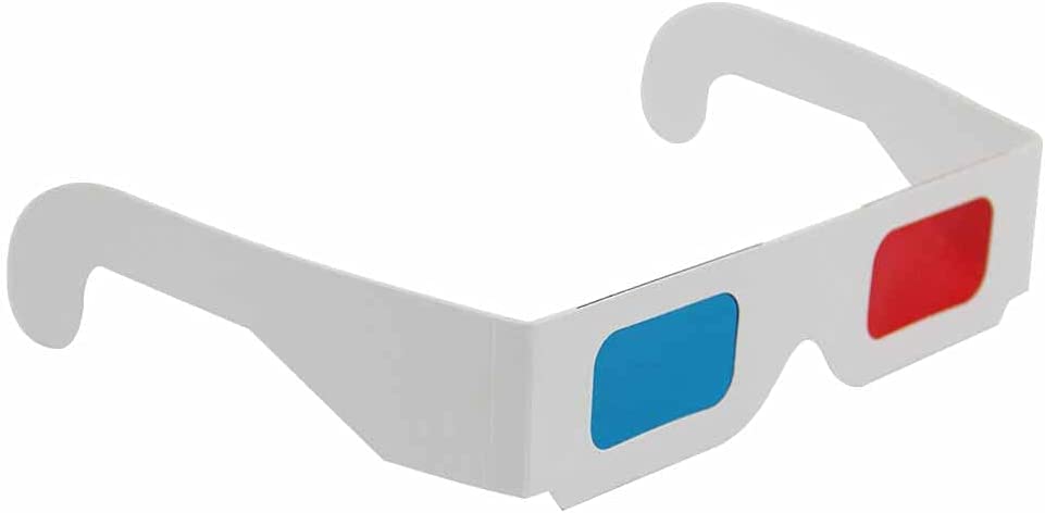 Photo 4 of 50 Pairs - Flat- 3D Glasses Red and Cyan White Frame Anaglyph Cardboard (Set of 50)