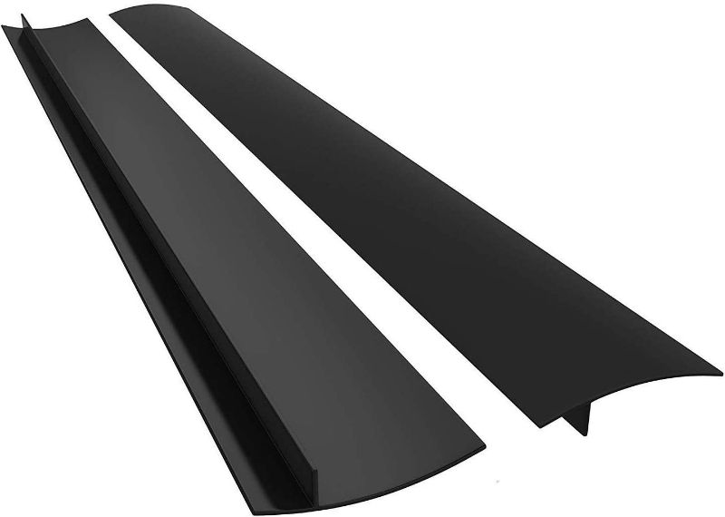 Photo 1 of MingTa Silicone Kitchen Range Gap Cover Filler Easy Clean Heat Resistant Wide & Long Gap Filler, Seals Spills Between Counter, Stove Top, Oven, Washer & Dryer (21 Inches, Black)