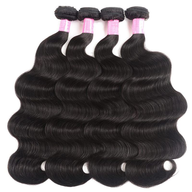 Photo 2 of Human Hair Bundles Body Wave 4 Bundles (30 28 26 24 inches) 10A Grade Brazilian Virgin 100% Unprocessed Human Hair Body Wavy Bundles Natural Black Weave Hair Extensions