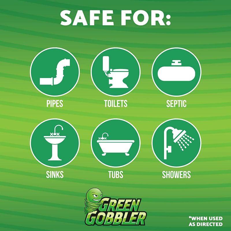 Photo 2 of Green Gobbler Drain Clog Dissolver, Drain Opener-Cleaner ,Toilet Clog Remover, 31 oz