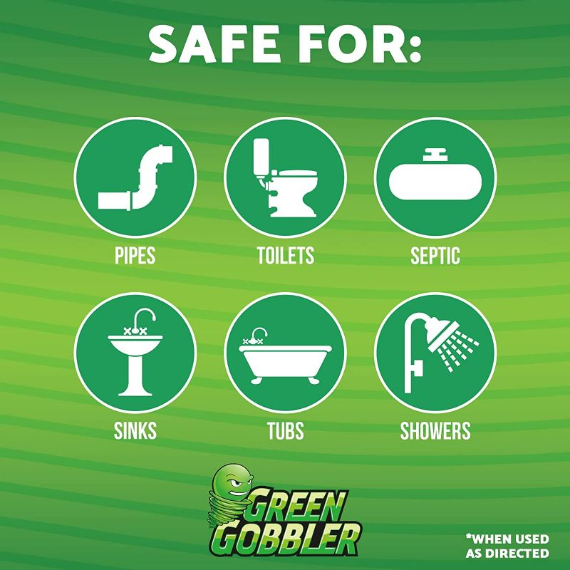 Photo 1 of Green Gobbler Drain Clog Dissolver, Drain Opener-Cleaner ,Toilet Clog Remover, 31 oz