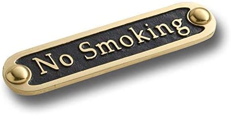 Photo 1 of No Smoking Brass Door Sign. Traditional Style Home Décor Wall Plaque Handmade By The Metal Foundry UK.