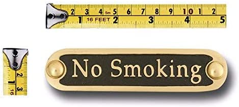 Photo 2 of No Smoking Brass Door Sign. Traditional Style Home Décor Wall Plaque Handmade By The Metal Foundry UK.