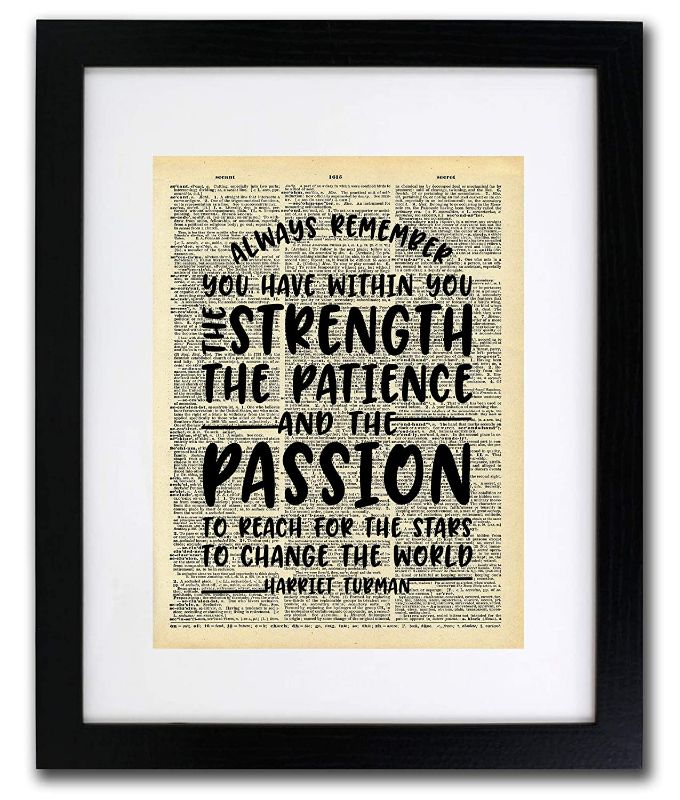 Photo 2 of Harriet Tubman - Strength And The Passion Quote - Dictionary Art Print - Vintage Dictionary Art Decor Home Vintage Art Abstract Prints Wall Art Home Decor Wall Decorations - Print Only - D156