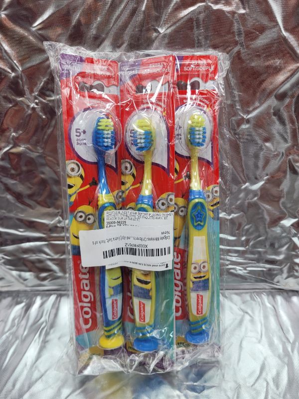 Photo 2 of (6 pack) Colgate Kids Minions Toothbrush, Extra Soft