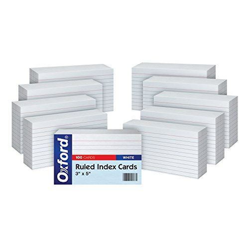 Photo 1 of Oxford Ruled Index Cards, 3" x 5", White, 10 Packs of 100 (31EE)