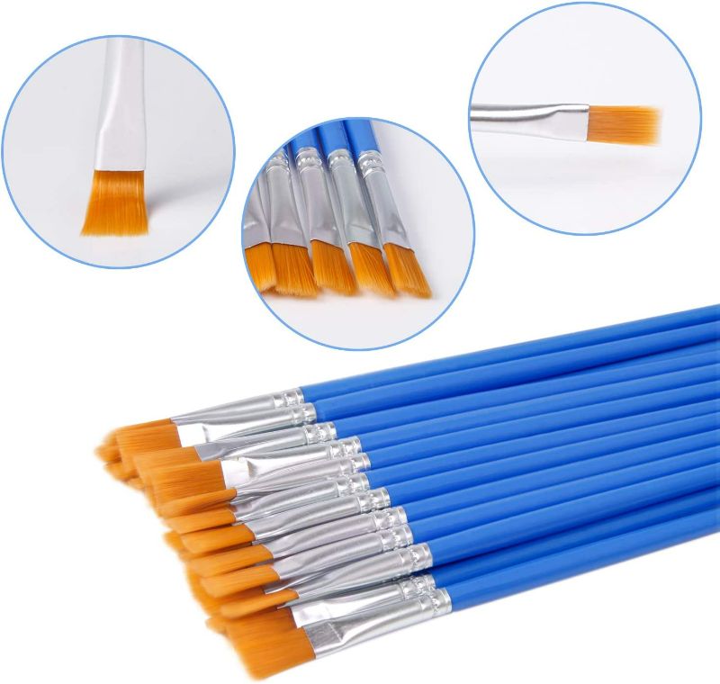 Photo 1 of (2 pack) UPINS 60 Pcs Flat Paint Brushes,Small Brush Bulk for Detail Painting