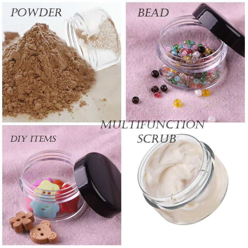 Photo 3 of ( 2 pack) 5 Gram Cosmetic Containers 50pcs Sample Jars Tiny Makeup Sample Containers with lids (Black)