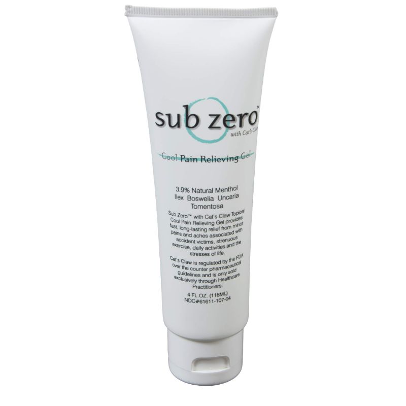 Photo 1 of Sub Zero Cooling Pain Relief Gel with Cats Claw 4-ounce Tube Pain Relief Gel