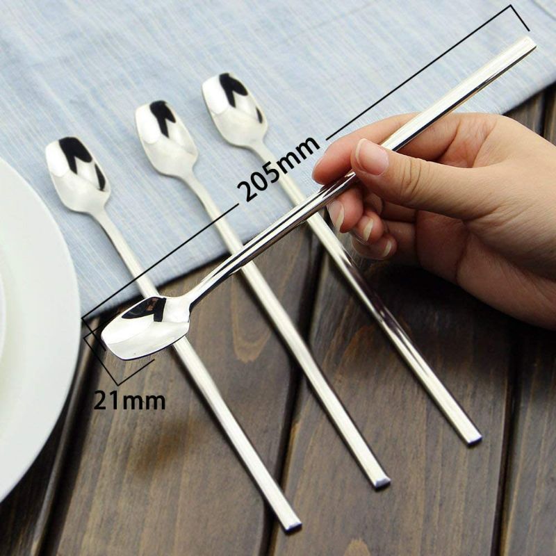 Photo 1 of (2 pack) 4-Piece 8-Inch Long Handle Spoon, Coffee Stirrers, Iced Teaspoon,Ice Cream Spoon,Premium 18/10 Stainless Steel Cocktail Stirring Spoons, Set of 4