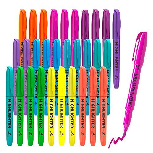 Photo 1 of Lelix 30 Pack Highlighters, 10 Bright Colors, Chisel Tip, Quick Drying for Back to School, Office, Home, ideal for Highlighting Underlining