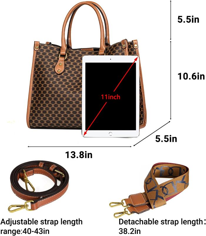 Photo 2 of IBFUN Women Satchel Handbag Purse Ladies Leather Vintage Top Handle Tote Handbag