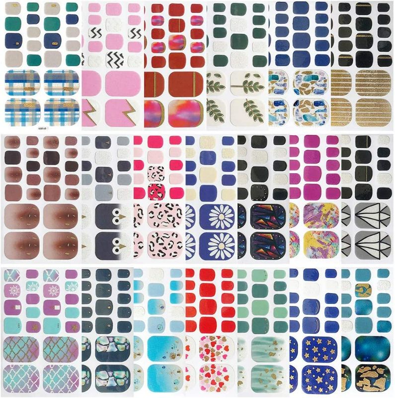 Photo 1 of Augoog 20 Sheets Toe Nail Stickers Nail Art Stickers Self Adhesive Designs Decals