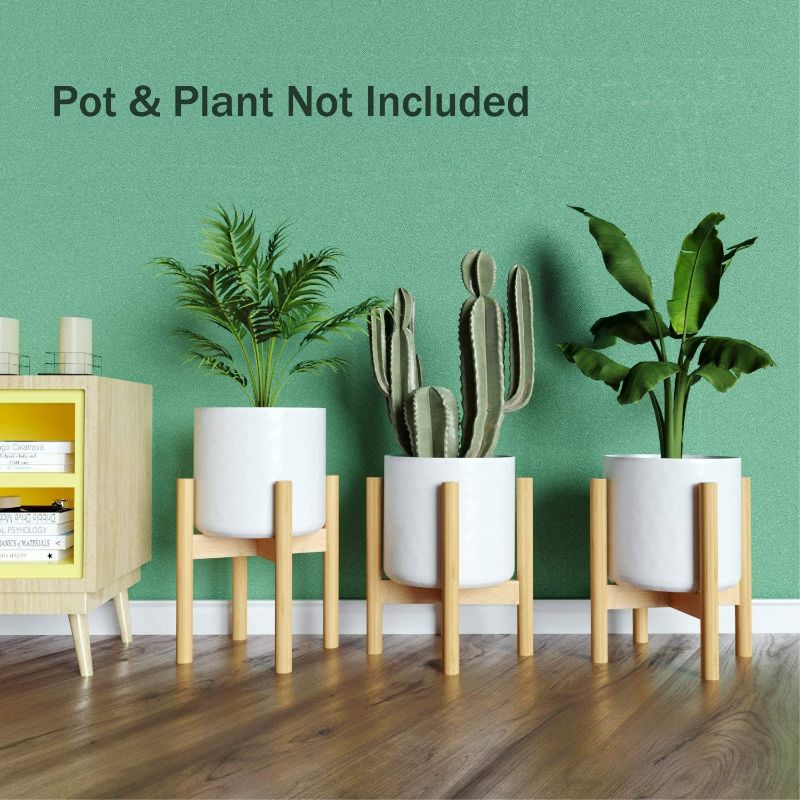 Photo 2 of BAMFOX Plant Stand Flower Pot Holder Indoor Bamboo Mid Century Modern Plant Holder Display Rack for House Plants, Home Decor (Pot Not Included)