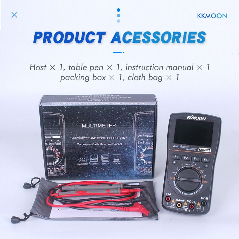 Photo 2 of KKmoon kkm828 Digital Oscilloscope Multimeter 2 in 12.4 Inches Screen 1MHz
