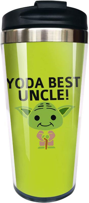 Photo 1 of Hasdon-Hill Funny Travel Mugs for Men, Yo-da Best Uncle Coffee Mug Tea Cup Stainless Steel Mug for Star Fans Christmas Birthday Gifts 12 OZ