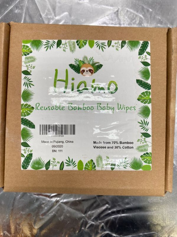Photo 4 of Hiamo Reusable Baby Wipes - 24 Pack - Made from A Bamboo and Cotton Blend - Machine Washable and Eco Friendly - 5.9 X 5.9 Inches