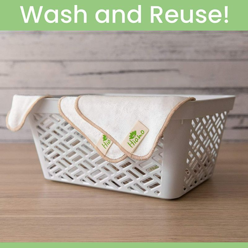 Photo 1 of Hiamo Reusable Baby Wipes - 24 Pack - Made from A Bamboo and Cotton Blend - Machine Washable and Eco Friendly - 5.9 X 5.9 Inches