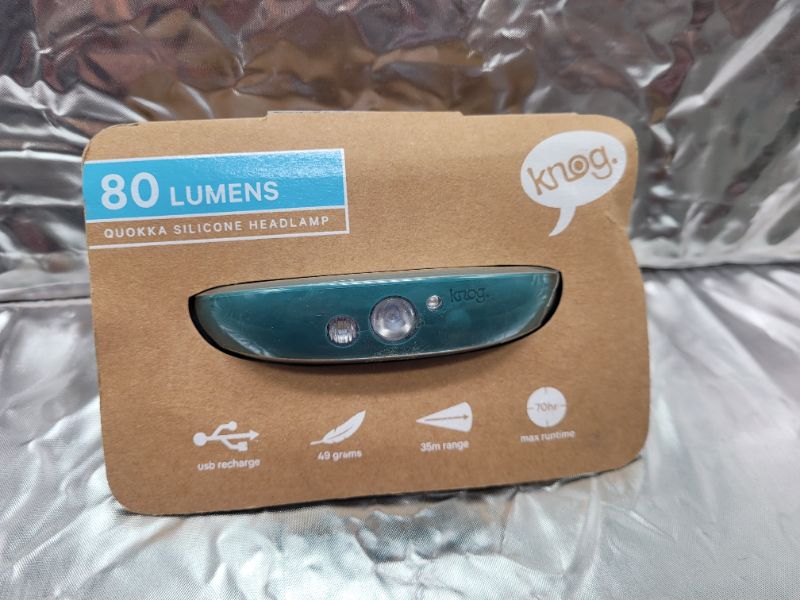 Photo 2 of KNOG Quokka Rechargeable Headlamp - Lightweight, Waterproof USB Rechargeable Silicone Headlamps for Adults with 4 Lighting Modes Teal