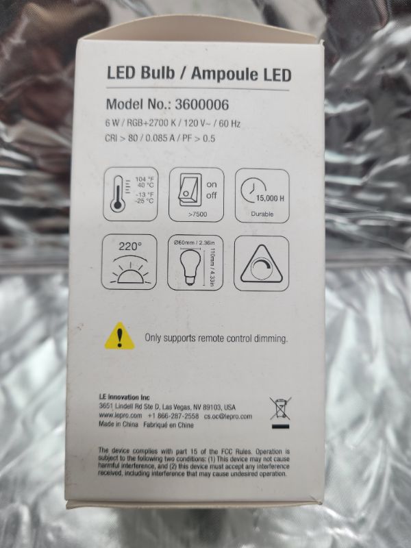 Photo 3 of LE Color Changing Light Bulbs,  LED Bulb, A19 E26 RGB Bulb for Bedroom Home Party and More