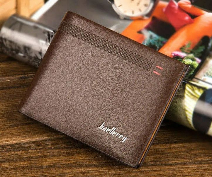 Photo 1 of  Mens Wallet Genuine Leather , Card wallets,Mens purses Card Holder Case Light Coffee color wallet (Dark Coffee), small (RIV001)