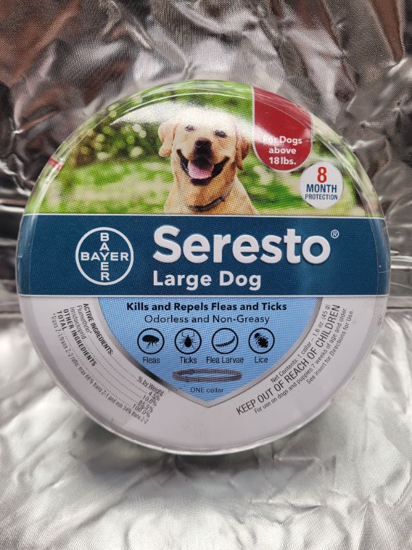 Photo 2 of Seresto Large Dog Vet-Recommended Flea & Tick Treatment & Prevention Collar for Dogs Over 18 lbs. | 8 Months 1 Pack