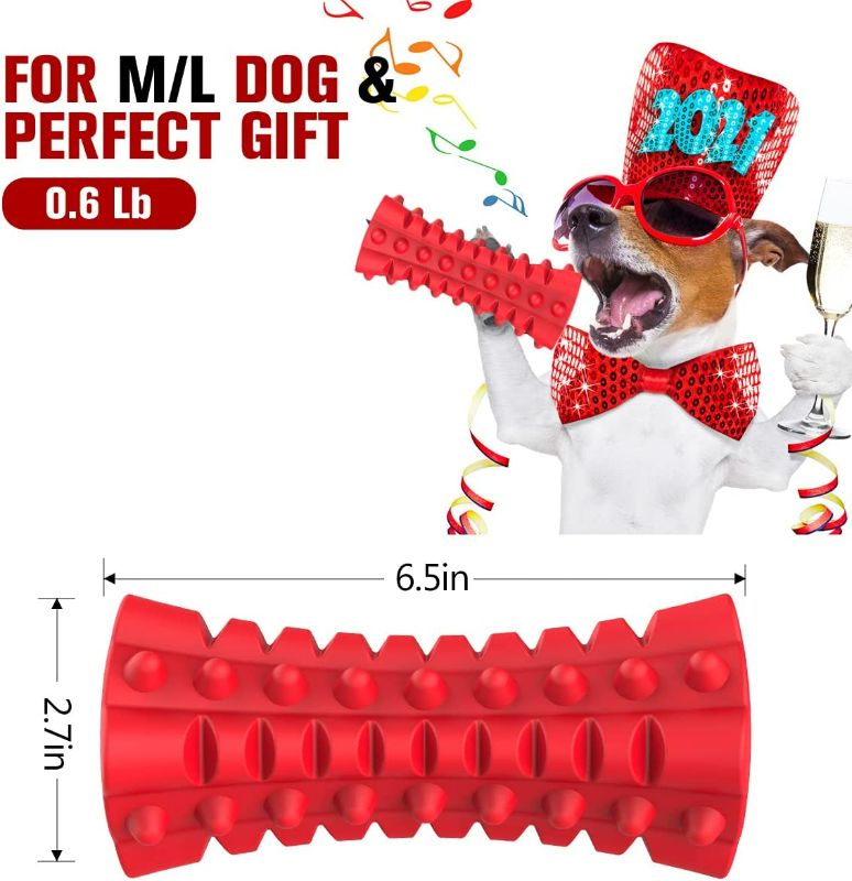 Photo 3 of VANFINE Dog Squeaky Toys Almost Indestructible Tough Durable Dog Toys Dog chew Toys for Large Dogs Aggressive chewers Stick Toys Puppy Chew Toys with Non-Toxic Natural Rubber