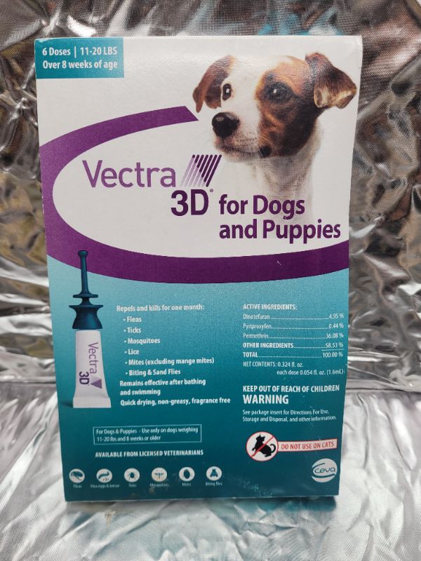 Photo 2 of Vectra 3D Teal for Medium Dogs 11-20 Pounds (6 Doses)