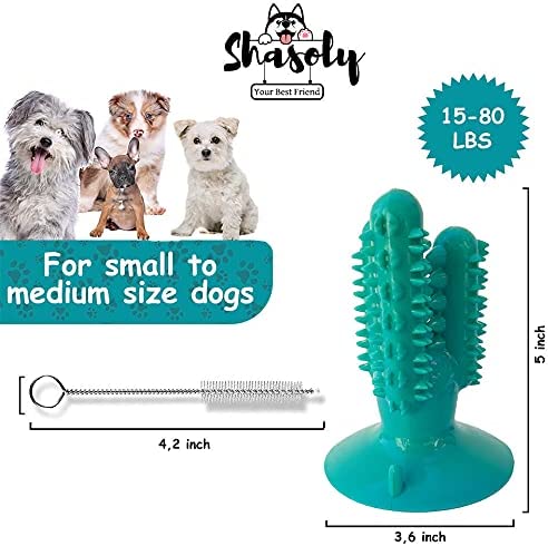 Photo 2 of Shasoly Dog Toothbrush Chew Toy - Small Medium Breed Deep, Cleaning Dog Toothbrush Toy to Protect Dental Health|Bundled|with Toothbrush and|Bonus|Clicker for Training - Dog Dental Toy