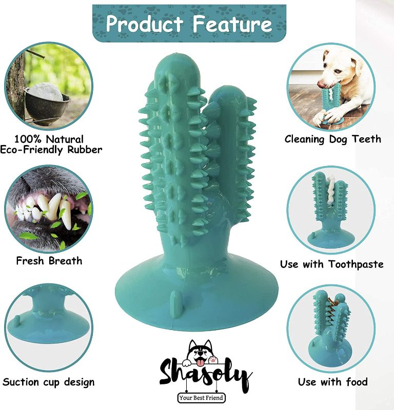 Photo 3 of Shasoly Dog Toothbrush Chew Toy - Small Medium Breed Deep, Cleaning Dog Toothbrush Toy to Protect Dental Health|Bundled|with Toothbrush and|Bonus|Clicker for Training - Dog Dental Toy