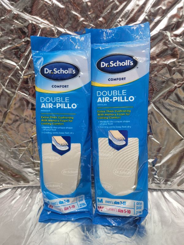 Photo 2 of (2 pack) Dr. Scholl’s Comfort Double Air-Pillo Insoles, Trim to fit Men’s Size 7-13, Women’s Size 5-10 , 1 Pair