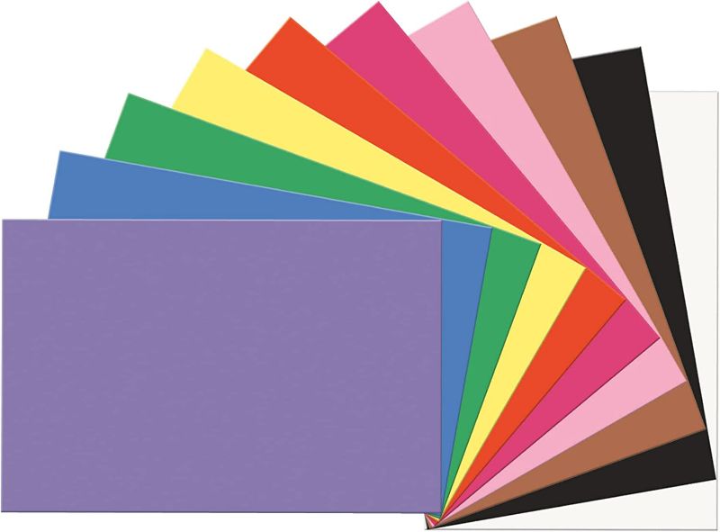 Photo 1 of Prang (Formerly SunWorks) Construction Paper, 10 Assorted Colors, 12" x 18", 100 Sheets