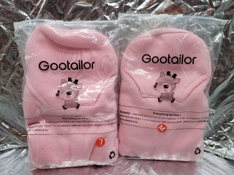 Photo 5 of (2 pack) Pet Clothes for Small Dogs Cute Puppy Hoodies Blank Doggie Sweater Warm Sweatshirt Pink (1 Large, 1 Medium)
