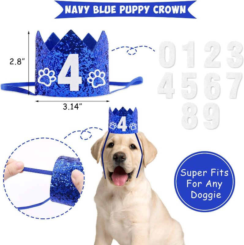 Photo 3 of 44 Pack Lets Pawty Puppy Boys Birthday Favors?Pet Adoption Party Supplies Kits Silver Glitter Banner Paws Print Balloons Blue Hat Bow Tie Doggie Bone Photo Props Ideas Woof Ruff Decoration