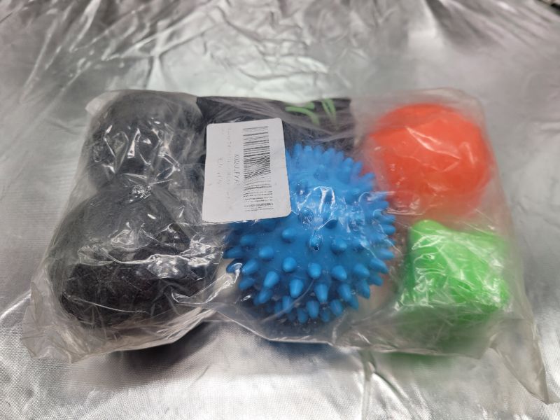 Photo 2 of Massage Ball Set - Spiky, Peanut and Lacrosse Balls for Trigger Point and Myofascial Release, Foot, Neck and Back Pain and Muscle