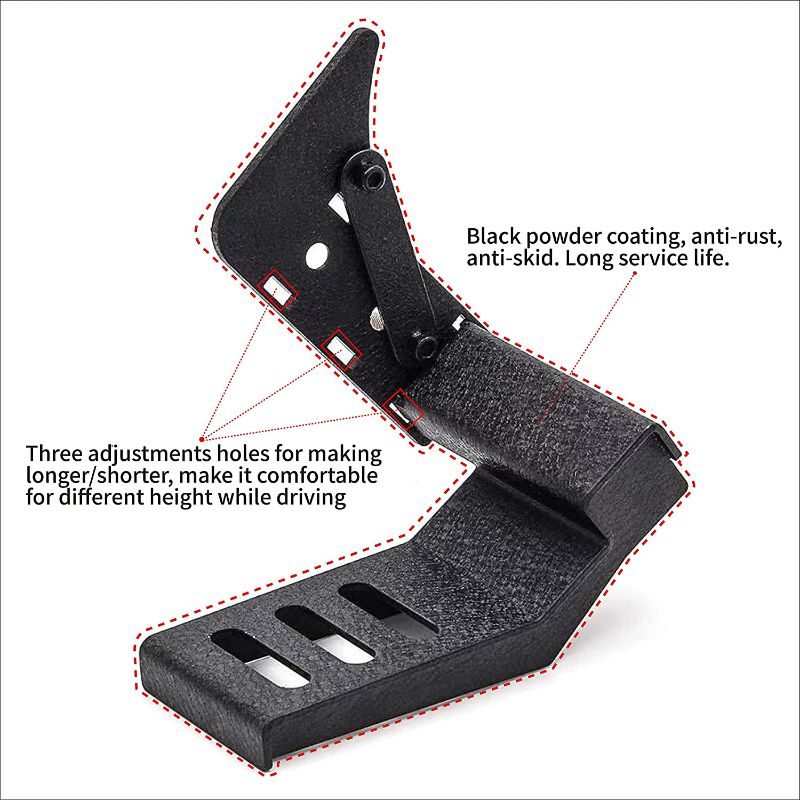 Photo 2 of YZONA Steel Dead Pedal Left Side Foot Rest Pedal Compatible with 2018-2022 Jeep Wrangler JL JLU Unlimited
