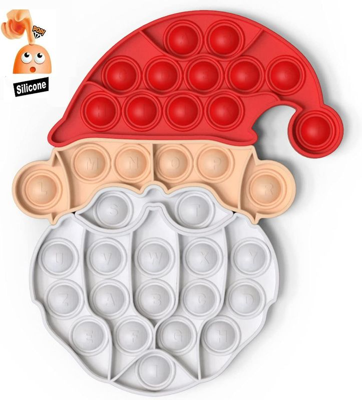 Photo 1 of TINSO Push Pop Bubble Fidget Sensory Toy, Push Pop Fidget Toy for Kids, Silicone Stress Toys (Santa Claus)