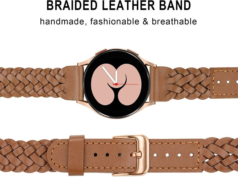 Photo 2 of TRUMiRR Women Band for Apple Watch 40mm 38mm, Genuine Leather Watchband Handmade Braided Strap Replacement for iWatch SE Series 7 6 5 4 3 2 1 40mm 38mm