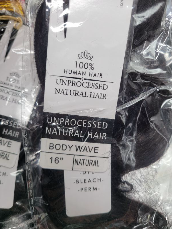 Photo 2 of ALLRUN 10A Body Wave Bundles Brazilian Human Hair Body Wave Bundles(12 14 16)100% Unprocessed Remy Human Hair Weave Bundles Natural Black Color