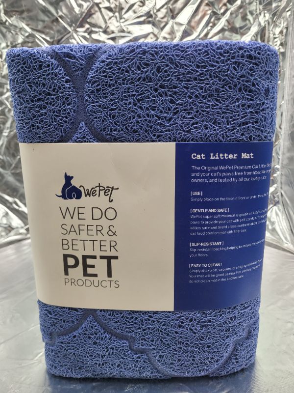 Photo 1 of WePet Cat Litter Mat, Kitty Litter Trapping Mat, Honeycomb Double Layer Mats, No Phthalate, Urine Waterproof, Easy Clean, Scatter Control, Catcher Litter Tray Box Rug Carpet (blue- size unknown) 