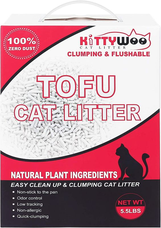 Photo 1 of KITTYWOO Tofu Cat Litter, Natural Flushable Cat Litter Easy Clumping Kitty Litter Low Tracking Dust Free & Ultra Odor Control Cat Litter