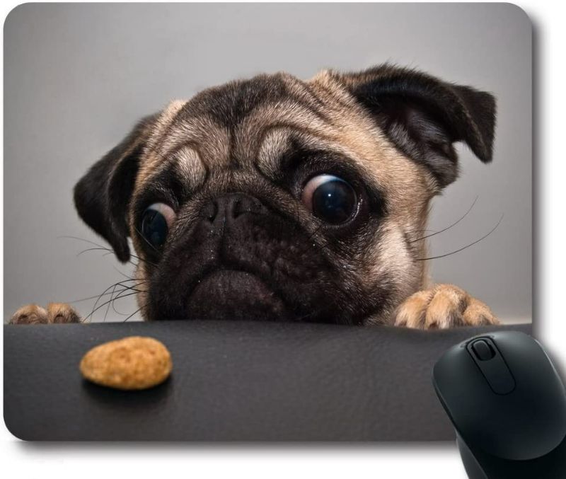 Photo 1 of iMiMi Lovely Pug Dog Gaming Mouse Pad Non-Slip Rectangle Mouse Mat in 220mm180mm3mm (9"7")