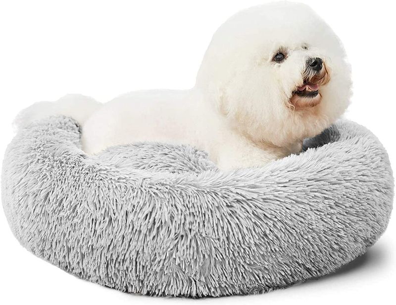 Photo 1 of HACHIKITTY Dog Beds Calming Donut Cuddler, Puppy Dog Beds Medium Dogs, Fluffy Dog Calming Beds size medium