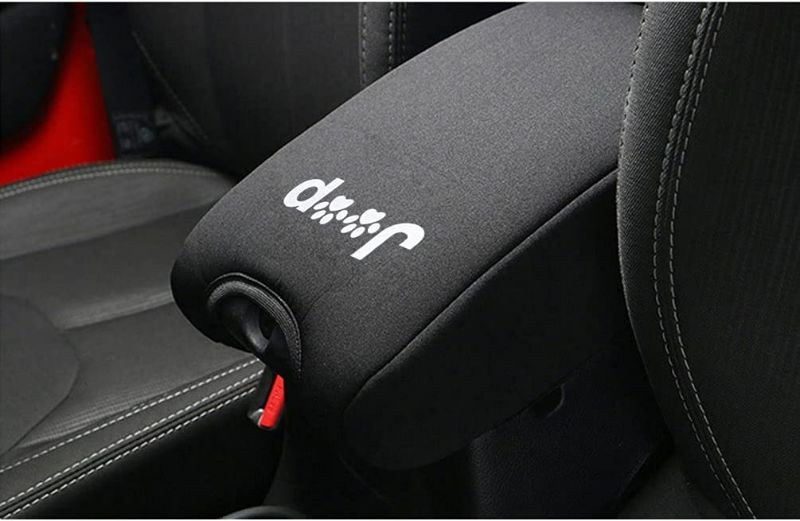 Photo 1 of Neoprene Center Console Armrest Pad Cover with Storage Bag for Wrangler JK Sahara Sport Rubicon X & Unlimited 2011~2017 with Dog Paw Paws