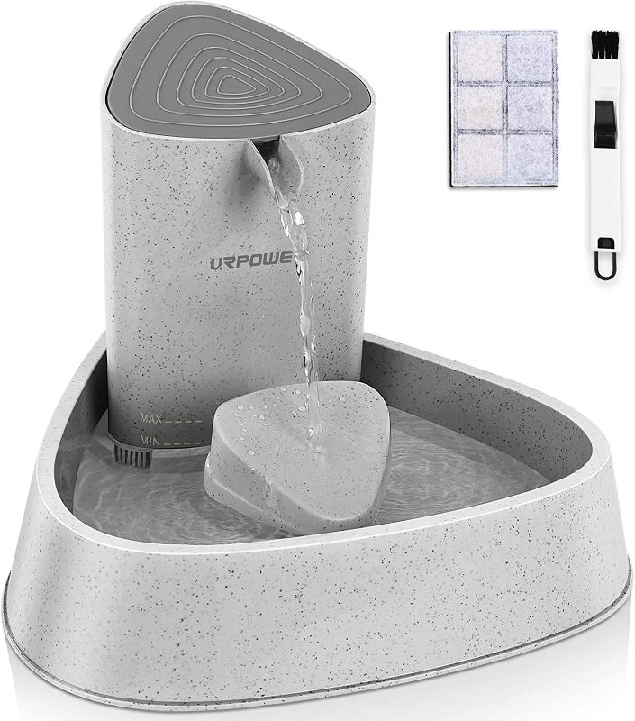 Photo 1 of URPOWER Pet Fountain, Upgraded Automatic Cat Fountain Dog Water Fountain Cat Water Dispenser, Adjustable Water Flow Setting Drinking Fountain Cat Bowl for Cats, Dogs, Pets