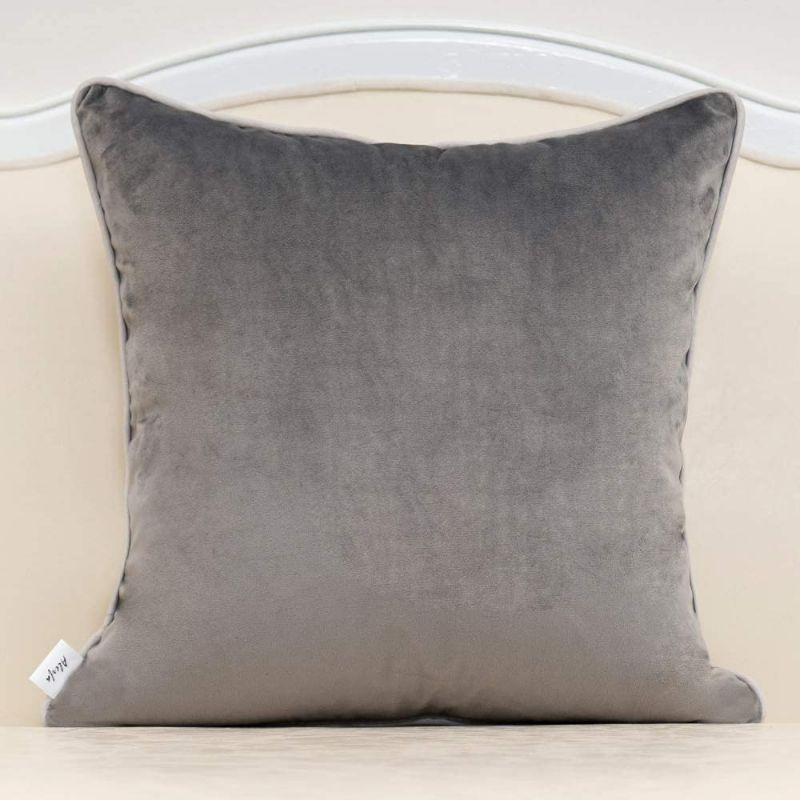 Photo 2 of Alerfa 20 x 20 Inches Gray Geometric Silver Leather Striped Cushion Cases Luxury European Throw Pillow Covers Decorative Pillows for Couch Living Room Bedroom Car 50 x 50cm