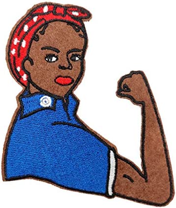Photo 1 of Cute-Patch BLM Anti Racist Fist Up Embroidered Iron on sew on Patch Power Girl Magic